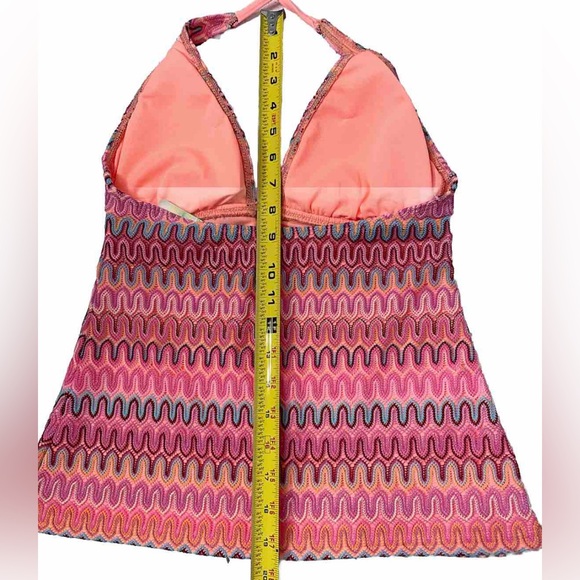 NWT Hobie Swimsuit Bikini Tankini 2pc Set Women’s Top M Bottom L Halter Cinched - Picture 7 of 11